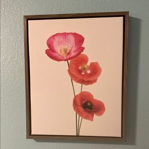 Floral Wall Art with Red Poppies